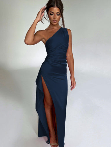 Elegant Satin One-Shoulder Dress